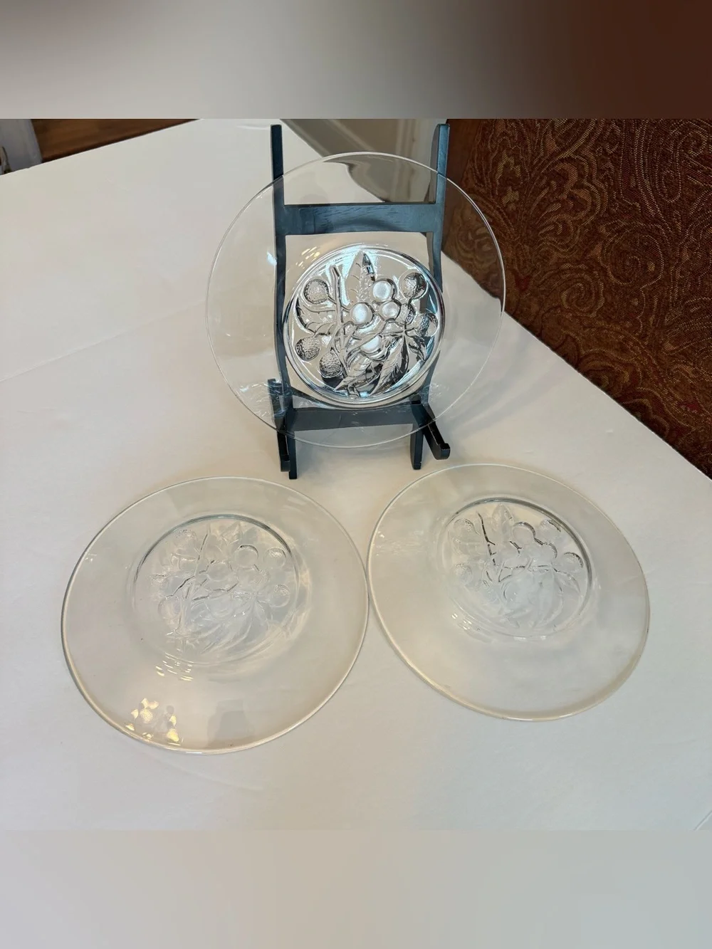 Vintage Imperial Glass Intaglio Fruit Line 900 Clear 8